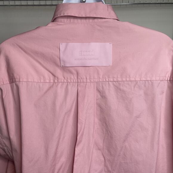 Ami Alexandre Mattiussi Men's Pink Button Up Shirt Size 36 Euro Summer Tailored - Picture 15 of 15